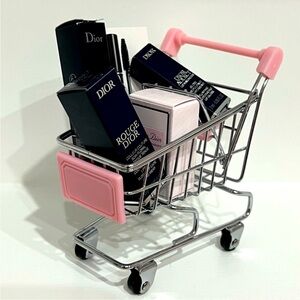 Light Pink Mini Shopping Cart Display Decor New in Box